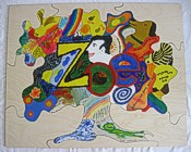 Holz-Mosaik Bemalung